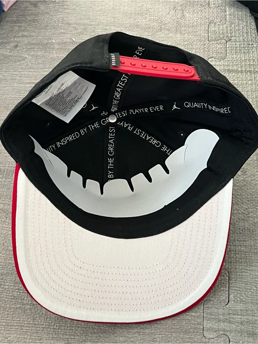 Jordan Pro Cap Boys Adjustable Snapback Hat Black/Red Jumpman Embroidered